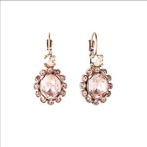 Peach Crystal Statement Dangly Earrings